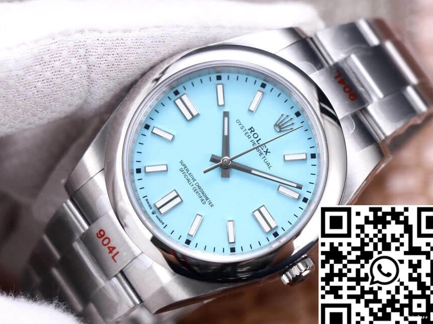 M124300-0006 EW Dial Blue Perpetual Factory Rolex Turquoise Oyster 41MM 0808